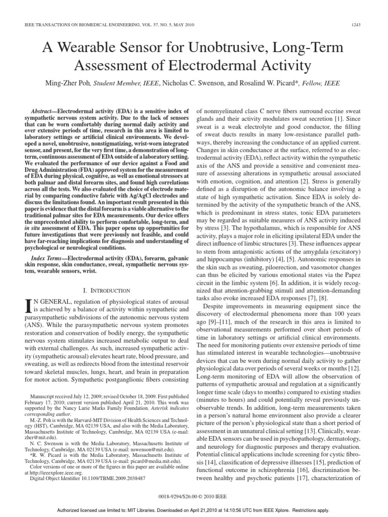 A Wearable Sensor PDF | PDF | Microcontroller | Stress (Biology)