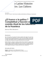 ¿El Huevo o La Gallina - Completitud y Fracción en La Comida Ritual de Los Totonacos de La Huasteca