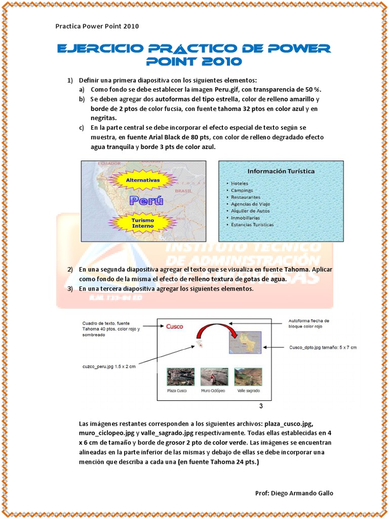 Ejercicio Práctico de Power Point 2010 | PDF | Microsoft PowerPoint | Color