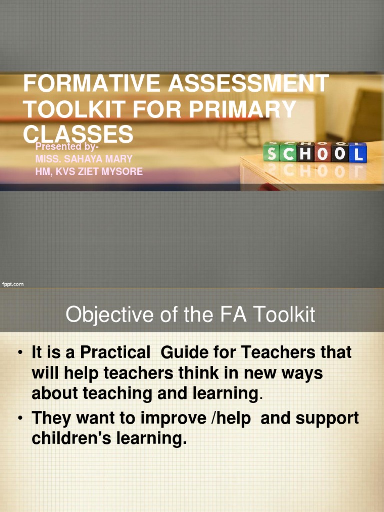 Formative Assessment Toolkit For Primary Classes Presented By Miss