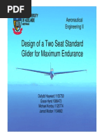 Group 1 Design of a Two Seat Standard Glider for Maximum Endurance