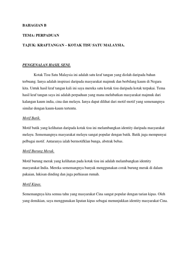 Bahagian B Seni Msl Pdf