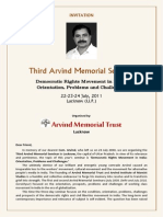 Invitation: Third Arvind Memorial Seminar