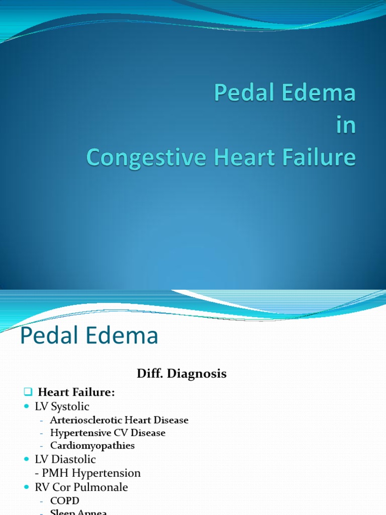 Pedal Edema PDF Heart Failure Heart