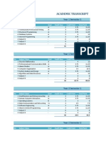 Academic Transcript: Year 1 Semester 1