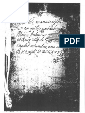 MANUSCRITO (Incompleto) DE MOSÃ‰N ANTONIO CONEJERO Y RUIZ. PRESBÃTERO Y  ARCHIVERO DE Sta. CATALINA (1685-1762) | PDF