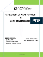 Assessment of HRM Function in Bank of Kathmandu: Prepared By: (GROUP 5) Anish, Luna, Nirjal, Rakesh, Sujesh, Umesh