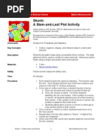 Skunk: A Stem-and-Leaf Plot Activity: Curriculum Key Concepts