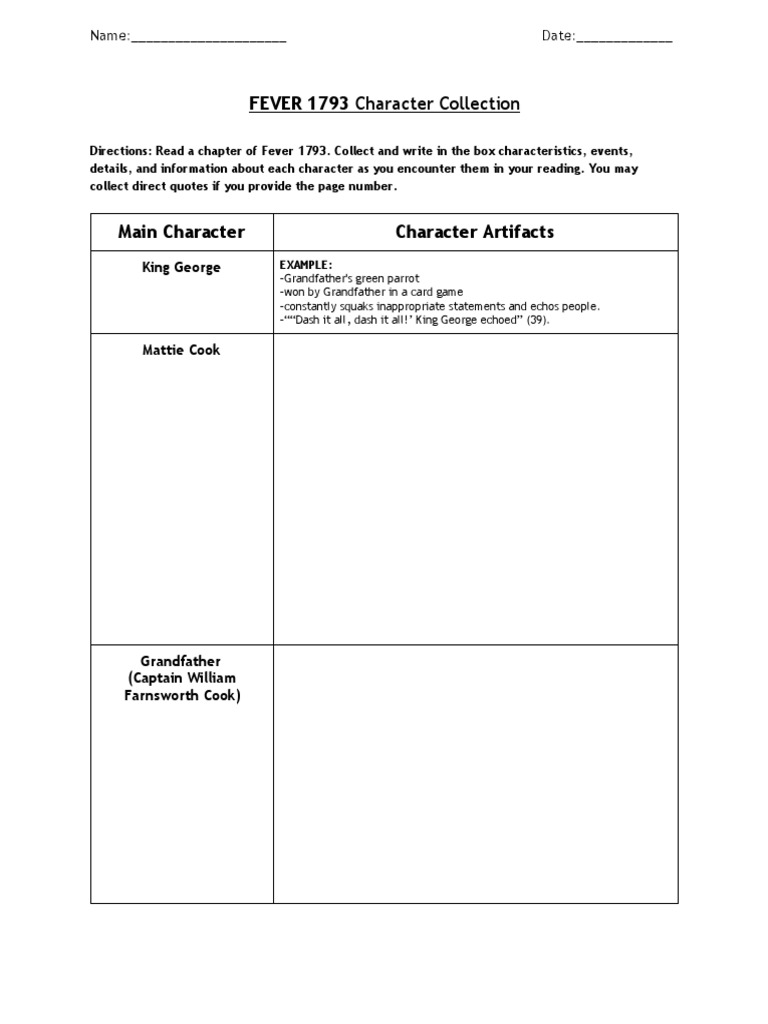 FEVER 1793 Character Collection King PDF