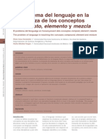 Compuesto Elemento Mezcla: El Problema Del Lenguaje en La Enseñanza de Los Conceptos, y