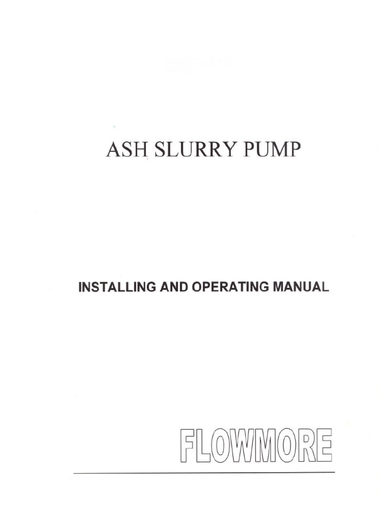Ash Slurry Pump O&m Manual PDF | PDF