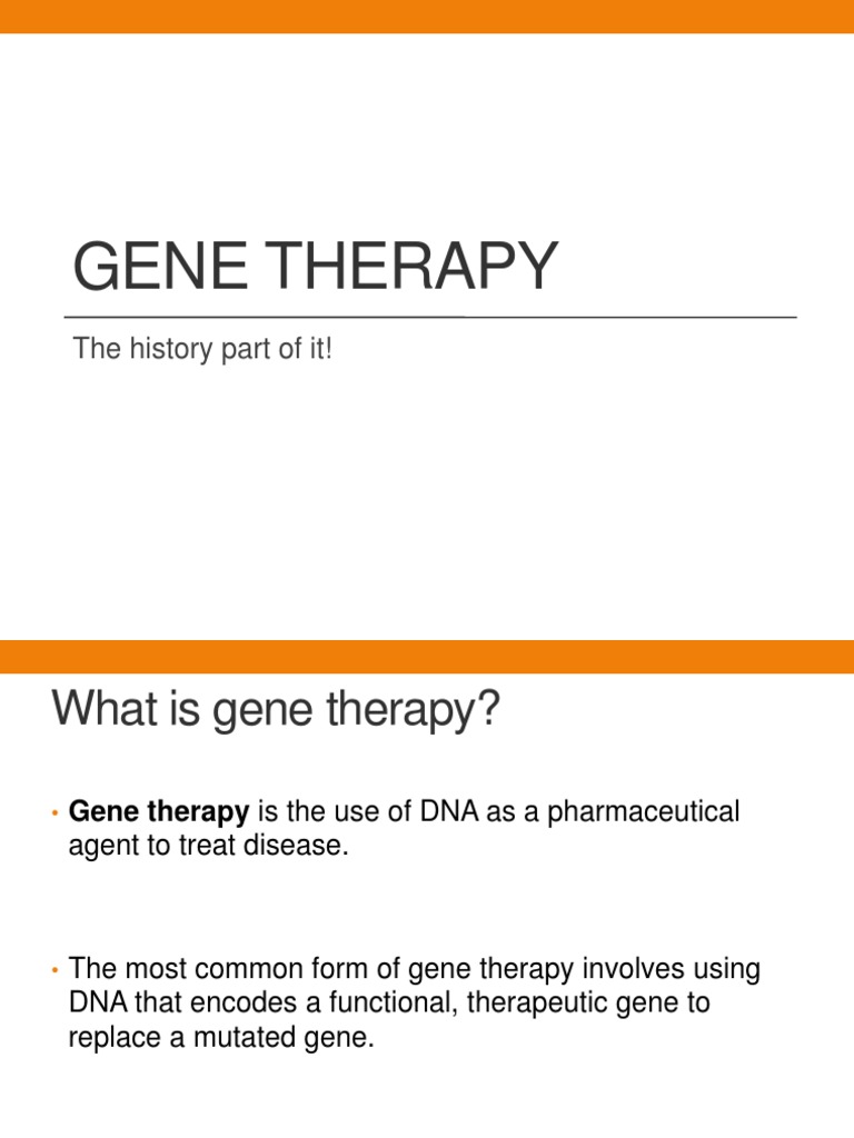 Gene Therapy History PDF Gene Therapy Gene