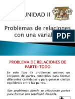 UNIDAD II. Problemas de Relacion de Una Variable.