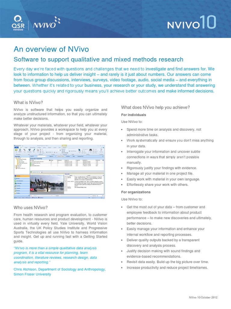 An Introduction to NVivo Qualitative Data Analysis Software: Features ...