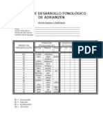 Prueba de Desarrollo Fonológico de Adrianzén