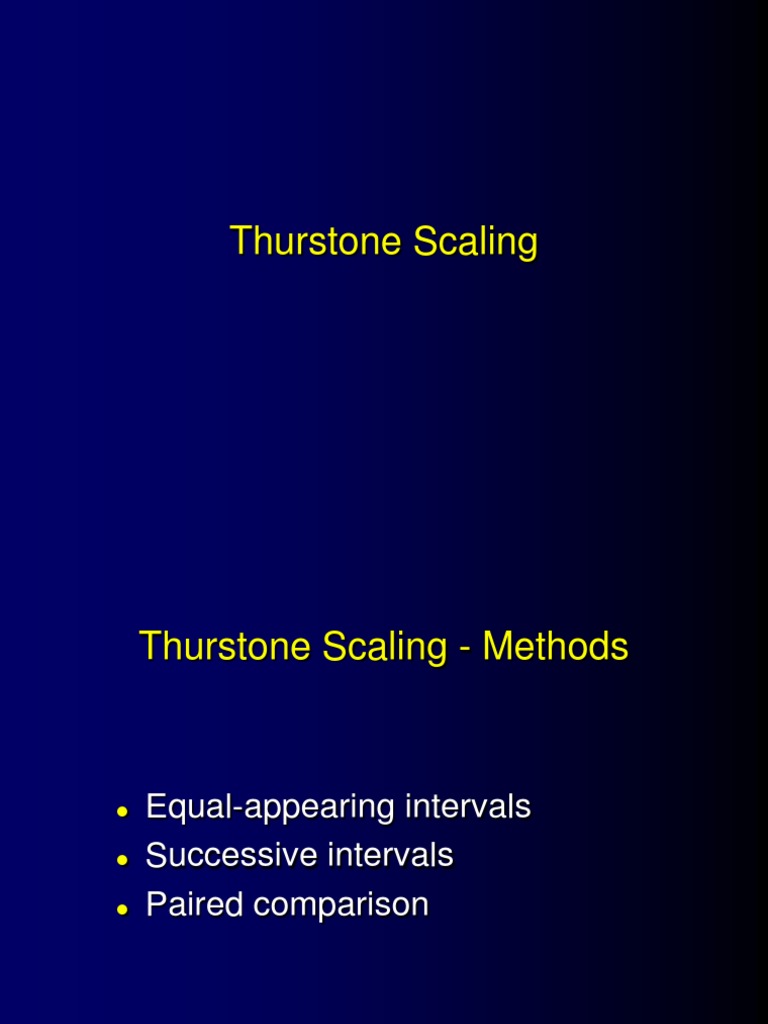 本 A manual to carry out Thurstone scaling