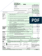 Income Tax Return For Single and Joint Filers With No Dependents