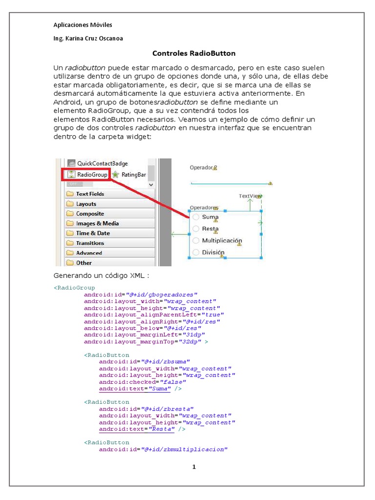 Controles RadioButton en Android | PDF | Android (sistema operativo ...