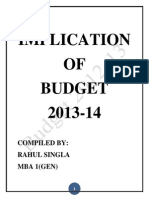 Implications of Budget 2013-14 for Key Sectors