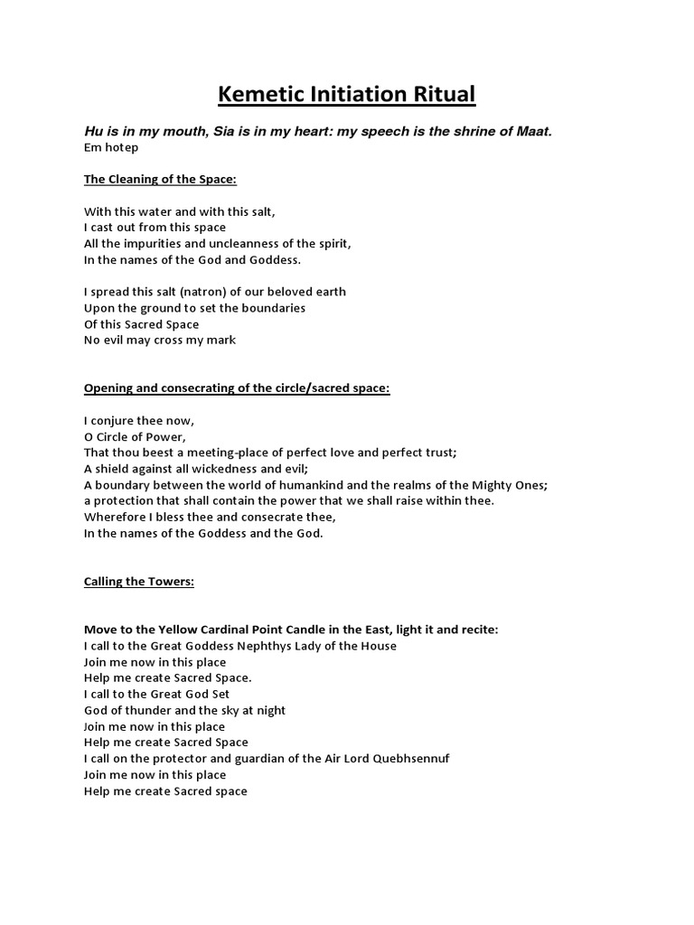 Kemetic Initiation Ritual Guide | PDF | Isis | Middle Eastern Mythology