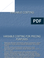 Variable Costing for Pricing Purposes