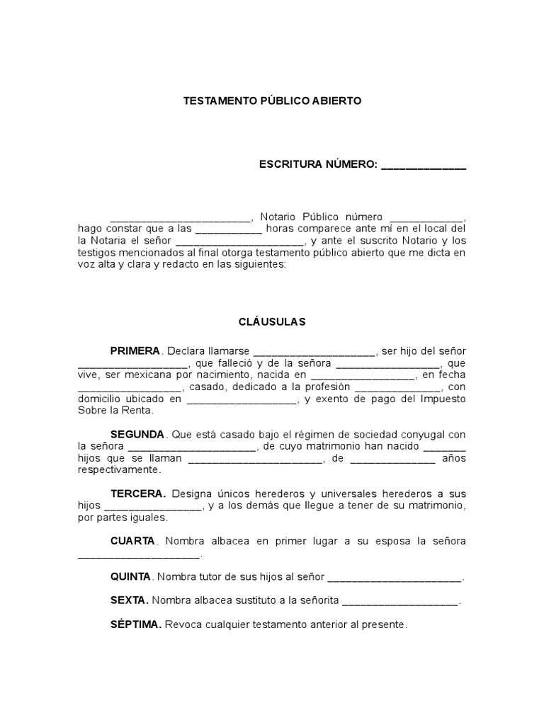 Ejemplo De Testamento En España – HGVY