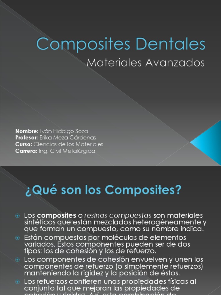 Composites Dentales | PDF | Compuesto Dental | Química