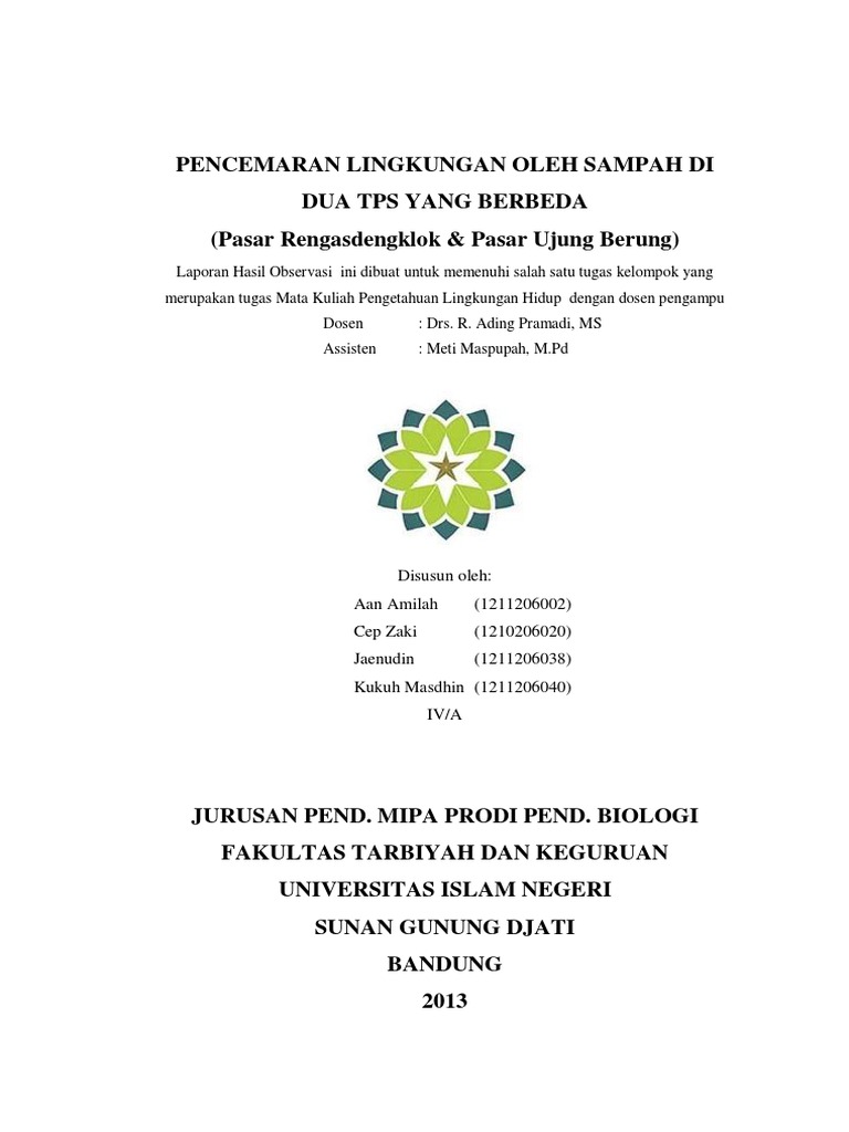 Contoh Format Laporan Observasi Lapangan Pdf Editor - IMAGESEE