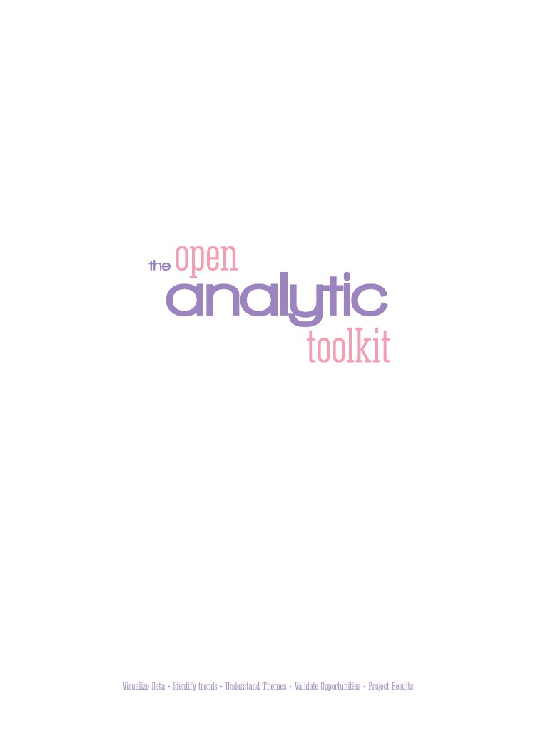 The Open Analytic Toolkit PDF Analytics Data