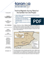 Positive Magnetic Survey Result at The Sumber Iron Ore Project