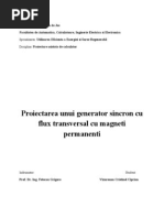 Proiectarea Unui Generator Sincron Cu Flux Transversal Cu Magneti Permanenti