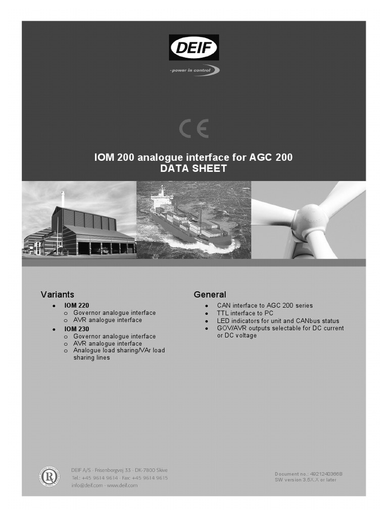 IOM 230 Interface for AGC 200 Series | PDF | Electromagnetism ...