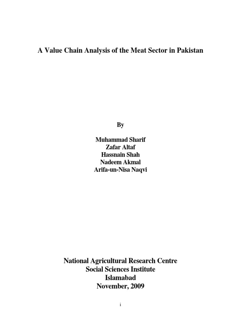 A Value Chain Analysis of The Meat Sector in Pakistan | PDF | Livestock ...