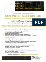 Putting The Public' Back Into Public Health: Conference Announcement