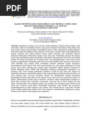 Kajian Meningkatkan Kemahiran Bahasa Arab Pdf