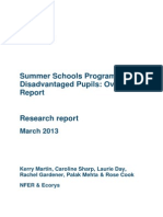 Summer Schools - Overview Report