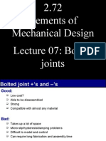 2.72 Elements of Mechanical Design Lecture 07: Bolted Joints