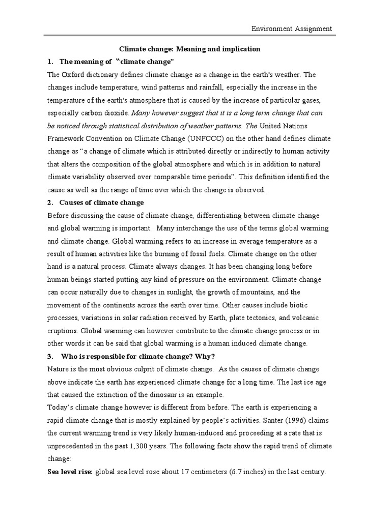Understanding Climate Change and Its Impacts | PDF | Climate Change ...