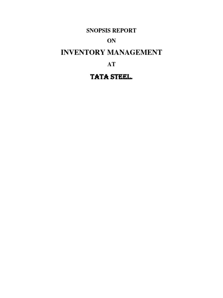 Inventory Management at Tata Steel | PDF | Inventory | Business