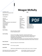 Meagan Mcnulty - Artistic Resume