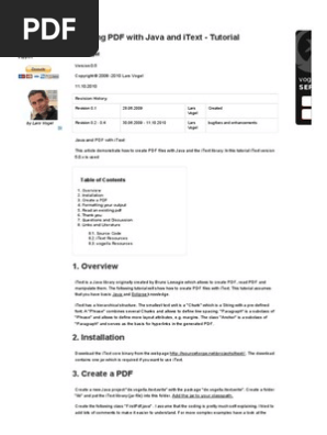 Creating PDF with Java and iText