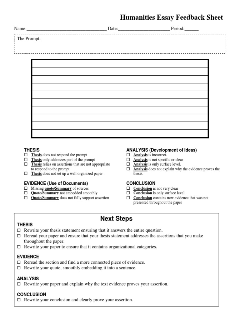 Essay feedback phrases image