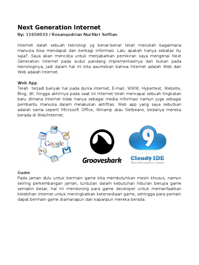 Next Generation Internet | PDF | Game & Aktivitas