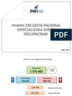 Primera Encuesta Nacional Especializada Sobre Discapacidad - INEI 2013