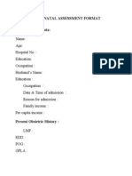 Intranatal Assessment Format