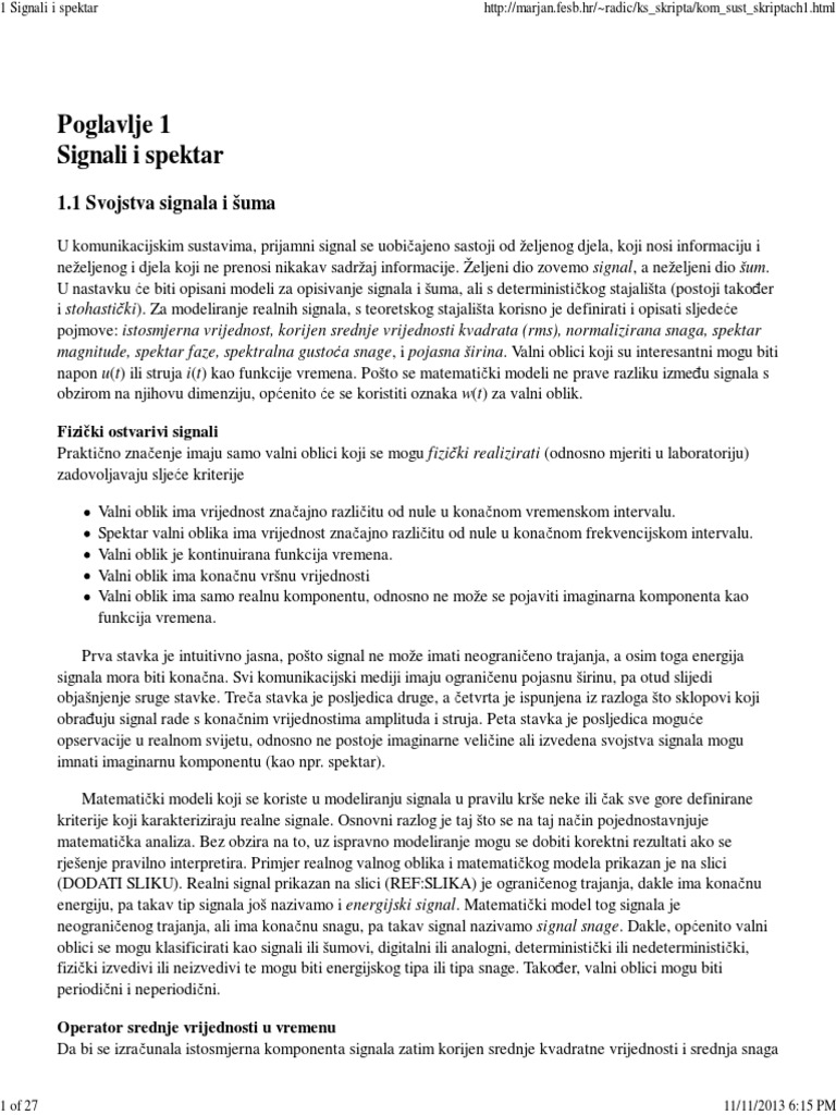 Signali I Spektar | PDF