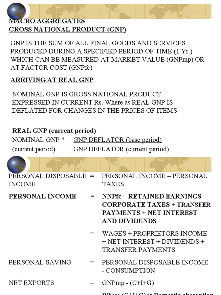 GNP and Personal Income Analysis | PDF | Measures Of National Income ...