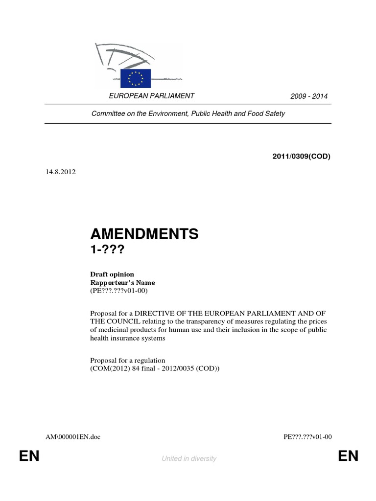 EUROPEAN PARLIAMENT - Amendment Form | PDF | European Parliament ...