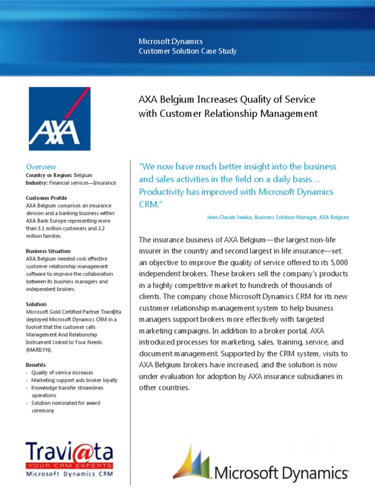 MS Dynamics AXA PDF | PDF | Customer Relationship Management | Microsoft