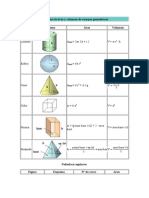 Formulas de Area y Volumen de Cuerpos Geometricos